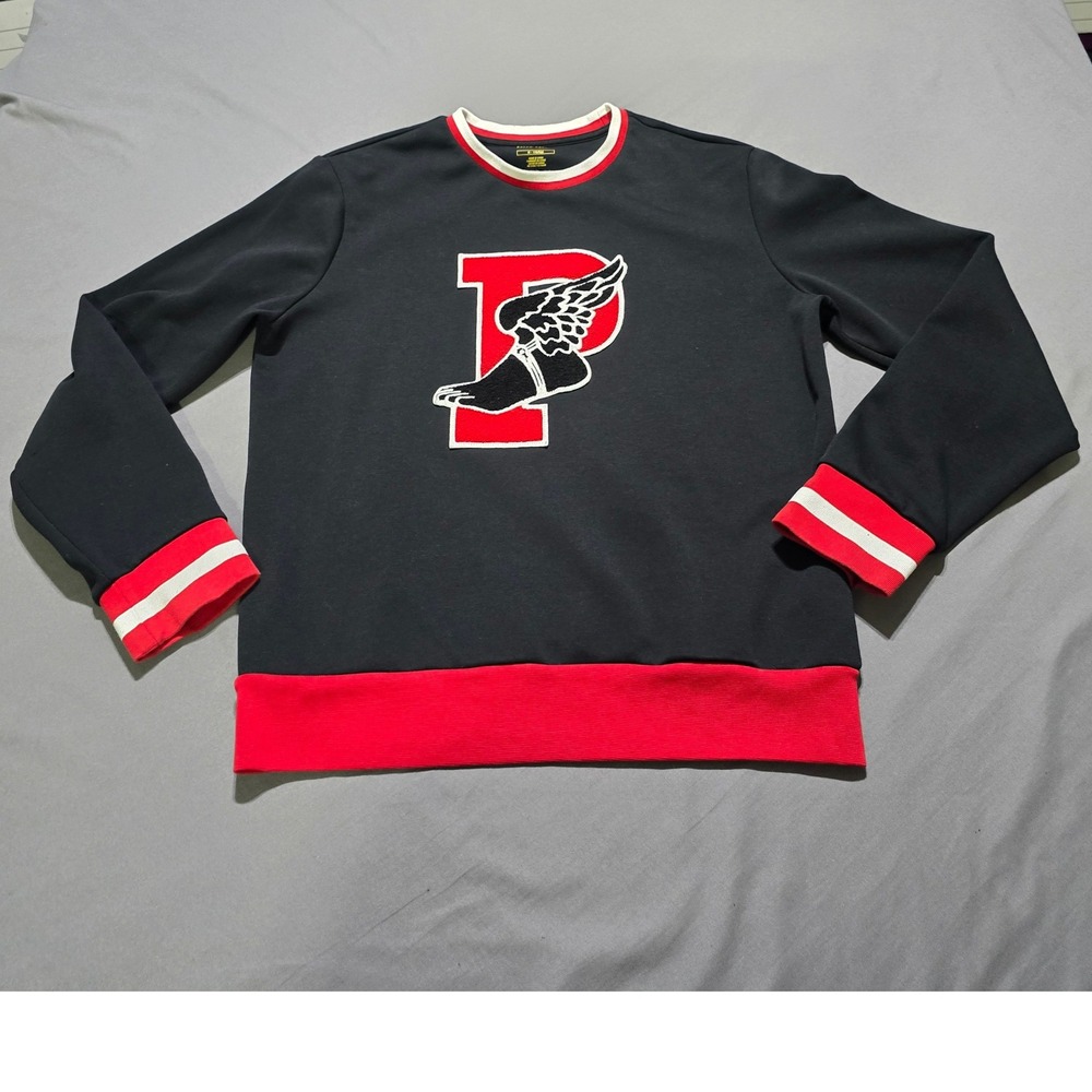 Polo Ralph Lauren Sweatshirt mens Medium Black P-Wing Logo Graphic Crewneck